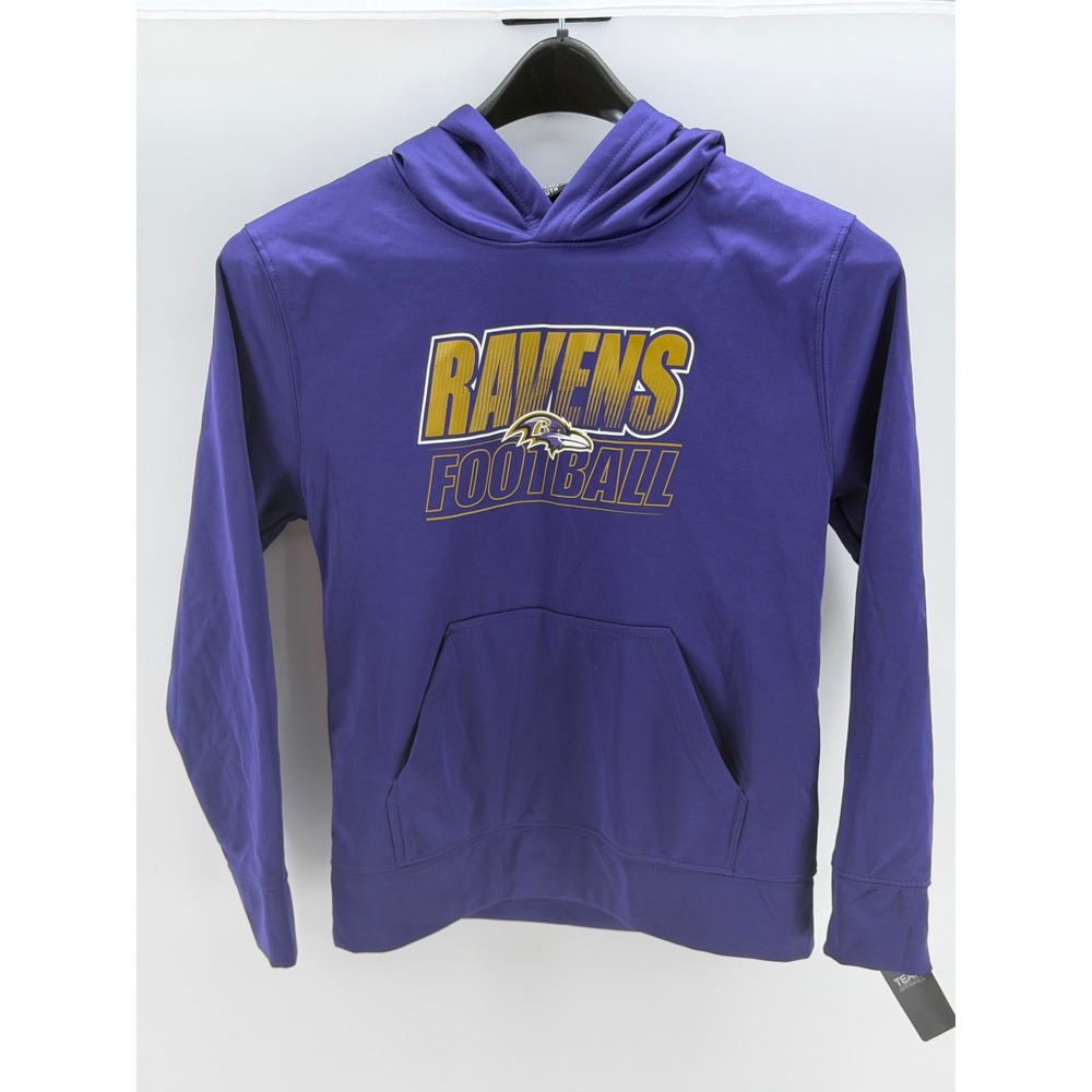 NFL Team Apparel Baltimore Ravens Hoodie Youth 10-12 Purple NWT Football Graphic